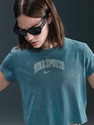 NIKE Solid Women Crew Neck Blue T-Shirt