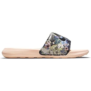 nike womens victori one print blackblack-crimson tint slide sandal - 35 uk 6 us cn9676-008