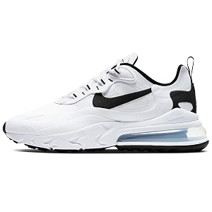 nike air max 270 react running shoe mens ct1264-102 size 13 whiteblackwhite