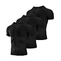Niksa Men's Compression Shirts 3/5 Pack,Short Sleeve Athletic Compression Tops Cool Dry Workout T Shirt