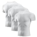 Niksa Men's Compression Shirts 3/5 Pack,Short Sleeve Athletic Compression Tops Cool Dry Workout T Shirt