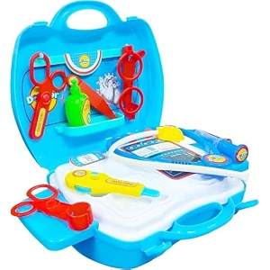niku doctor set toys for kids girls boys  pretend playset for boys and girls aged 3 years  18 pieces non-toxic and kids-safe  durable  portable suitcase  multicolour