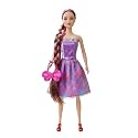 Niku Fashion Doll Purple Dress with Floral Print | Dazzling Dolls for Girls Kids | Doll with Moveable Arms, Legs, Elbow & Knee for Girls | Doll with Accessories | Best Birthday Gift Toy
