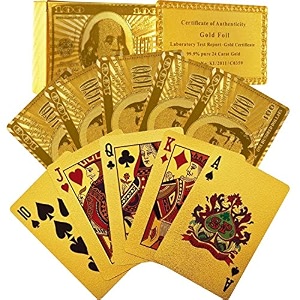 niku gold plated poker playing cards classic pvc poker table cards for adults pack of 54 cards