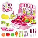 Niku Cooking Kitchen Set Toy for Kids with Storage Suitcase and Wheels | Pretend Play Kitchen Toy Set for Boys Girls | Birthday Gift | Cookware, Vegetables &amp; Kitchen Accessories
