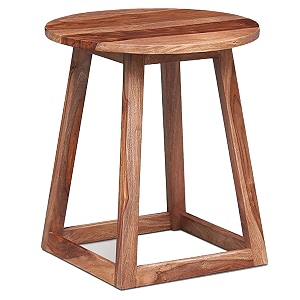 nikunj art sheesham wood round stool furniture for home living room natural finish
