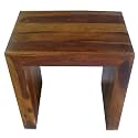 NIKUNJ Art Sheesham Wood Stool Furniture for Home Living Room (Natural Honey Finish)