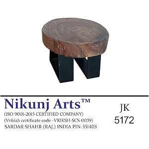 nikunj solid wood stool for home sheesham wood brown finish