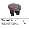 NIKUNJ Solid Wood Stool for Home (Sheesham Wood, Brown Finish)