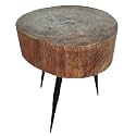 NIKUNJ Solid Wood Stool for Home (Sheesham Wood, Brown Finish)