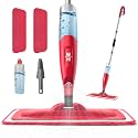NileHome Mops for Floor Cleaning, Spray Mop with 580ml Refillable Bottle and 2 Replacement Pads Floor Mop for Household Commercial Hardwood Laminate Tile Ceramic, Red
