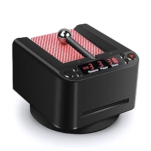 automatic card dealer machine 360 rotating 2 decks card dealer built-in 2800mah rechargeable battery casino playing card table accessories for uno blackjack black