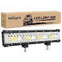 Nilight 12 Inch Side Shooter Light Bar Spot Flood Combo Triple Row