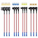 Nilight 12 Pack 12V Car Add-a-Circuit Fuse Tap Standard Mini Micro2 and Low Profile Taps 4 Types ATO ATC ATM APM Holder for Cars Trucks Boats