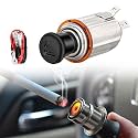 Nilight 12V Cigarette Lighter Car Replacement Socket with Terminals Wires Built-in Fuse auto Cigarette Lighter Adapter Push Button car Accessory Replacement Plug for Car Truck RV ATV UTV Marine Boat
