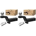 Nilight 2" Rise Weled Hitch Ball Mount, 2-Inch Chrome-Ball Fits 2" Trailer Receiver 7,500 lbs Tow Hitch with Pin, 2" Ball Fusion &amp; 2" Rise (Pack of 2)