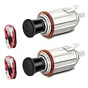Nilight 2 Pack Cigarette Lighter 12V DC Car Replacement Socket with Terminals Wires Built-in Fuse auto Cigarette Lighter Adapter Push Button car Accessory Replacement Plug for Car Truck RV UTV Boat