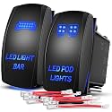 Nilight 2 Pack Led Pod Lights Rocker Switch Light Bar 5 Pin Blue
