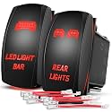 Nilight 2 Pack Laser Rocker Switch with Jumper Wires Set 5Pin