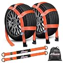 Nilight 2Pcs Tow Dolly Basket Straps with Flat Hook for 14”-19” Tires Car