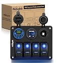 Nilight 4 Gang Multi Function Rocker Switch Panel Waterproof Pre-Wired
