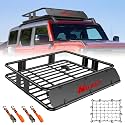 Nilight 43" x 39" x 6" Universal Roof Rack Cargo Basket | Rooftop Cargo Carrier, Includes Cargo Net and Ratchet Straps, Luggage Holder, Max 250LBS Capacity for SUV Truck