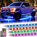 Nilight 4PCS Aluminum RGBW LED Underglow Strip Lights with APP & Remote