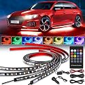Nilight 4PCS RGB LED Underglow Lights for Cars with Wireless Remote