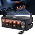 Nilight 5 Gang Rocker Switch Box 12V SPST ON Off Orange LED Waterproof