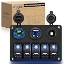 Nilight 5 Gang Multi Function Rocker Switch Panel Pre-Wired