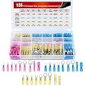 Nilight - 50006R 135 PCS Heat Shrink Wire Connectors - Electrical Terminals Kit - Marine Automotive Crimp Connector Assortment - Ring Fork Hook Spade Butt Splices, 2 Years Warranty