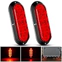 Nilight Trailer Tail Lights 2PCS 6 Inch Brake Turn LED Lamp, Red Beam