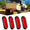 Nilight Trailer Tail Lights 4PCS 6 Inch Brake Turn Up LED Lamp, Red Beam