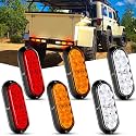 Nilight Trailer Tail LED Lights 6PCS 6" Brake Turn Reverse, Red White Amber