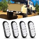 Nilight Trailer Tail Lights 4PCS 6 Inch Reverse Back Up LED Lamp, White