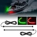 Nilight Boat Light Strip 2PCS 13" 66 LED Red Green Navigation Marine Lights