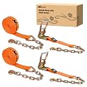 Nilight Chain Ratchet Straps 2" x 27' (2 Pack) 10,000 LBS Break Strength
