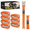Nilight E-Track Ratchet Straps 8 Pack 2" x 15' Orange