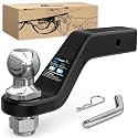 Nilight Forged Trailer Hitch Mount with 2-5/16" Ball | Fits 2 Inch Receiver Square 5/8" Hitch Pin Clip 15000 lbs 4" Drop, 1-1/4” Hole, Gloss Black Powder Coat