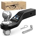 Nilight Forged Trailer Hitch Mount with 2-5/16" Ball | Fits 2 Inch Receiver Square 5/8" Hitch Pin Clip 15000 lbs 2" Drop, 1-1/4” Hole, Gloss Black Powder Coat