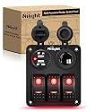 Nilight 3 Gang Rocker Switch Panel SPST On Off 12 Volt Toggle Red