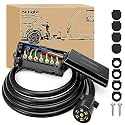 Nilight Heavy Duty 7 Way Inline Trailer Plug Extension Box | Waterproof 7Pin RV Round,Extend Vehicle and Side Towing Car Color Coded for Campers Caravans Vans, 8FT Trailer Wiring Harness (Pack of 10)