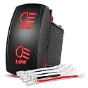 Nilight High Low Beam Headlights Rocker Switch 7Pin Jumper Wires Red