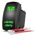 Nilight LED POD Lights Rocker Switch with Jumper Wires Set 5Pin Laser Green