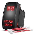 Nilight LED POD Lights Rocker Switch with Jumper Wires Set 5Pin Laser Red