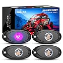 Nilight 4 PCS Pink Purple LED Rock Lights Underglow Wheel Well Fender Pods