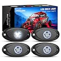 Nilight 4PCS White LED Rock Lights Underglow Wheel Well Pods