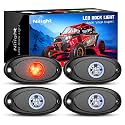 Nilight 4PCS Red LED Rock Lights Underglow Wheel Well Pods