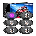 Nilight 6 PCS Pink Purple LED Rock Lights Underglow Wheel Well Fender Pods