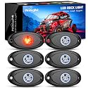 Nilight LED Rock Light 6PCS Underglow Wheel Well Pods Waterproof Exterior Underbody Roof Rack Side Lamps for Car Truck Pickups ATV UTV SUV Motorcycle Boat, Red Color